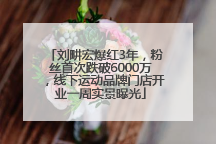 刘畊宏爆红3年，粉丝首次跌破6000万，线下运动品牌门店开业一周实景曝光