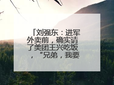 刘强东：进军外卖前，确实请了美团王兴吃饭，“兄弟，我要进入外卖了”