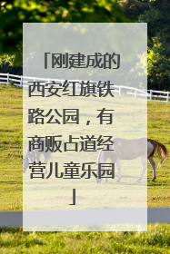刚建成的西安红旗铁路公园，有商贩占道经营儿童乐园
