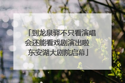 到龙泉驿不只看演唱会还能看戏剧演出啦 东安湖大剧院启幕