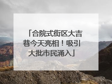 合院式街区大吉巷今天亮相！吸引大批市民涌入
