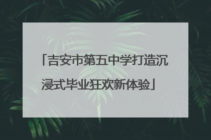 吉安市第五中学打造沉浸式毕业狂欢新体验