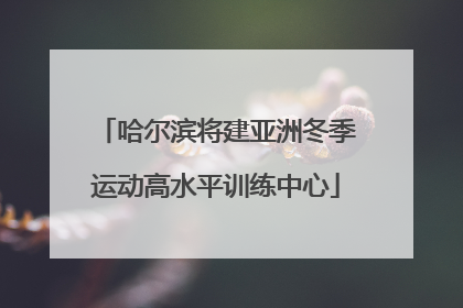 哈尔滨将建亚洲冬季运动高水平训练中心