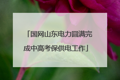 国网山东电力圆满完成中高考保供电工作