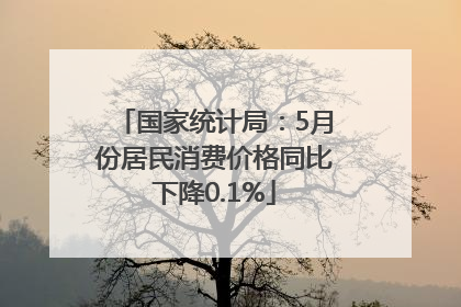 国家统计局：5月份居民消费价格同比下降0.1%