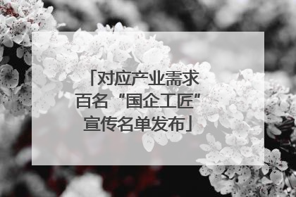 对应产业需求 百名“国企工匠”宣传名单发布