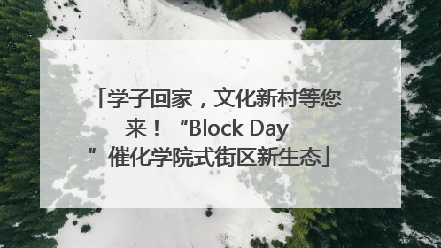 学子回家，文化新村等您来！“Block Day”催化学院式街区新生态