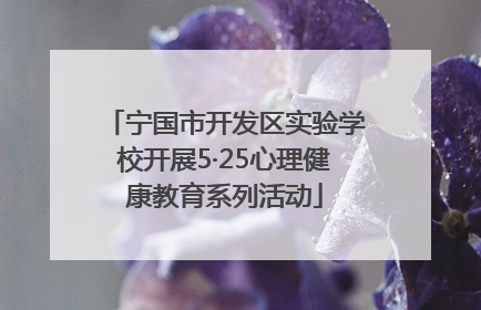 宁国市开发区实验学校开展5·25心理健康教育系列活动