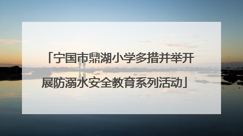 宁国市鼎湖小学多措并举开展防溺水安全教育系列活动