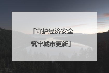 守护经济安全 筑牢城市更新