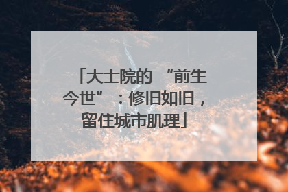 大士院的 “前生今世”：修旧如旧，留住城市肌理