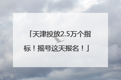 天津投放2.5万个指标！摇号这天报名！