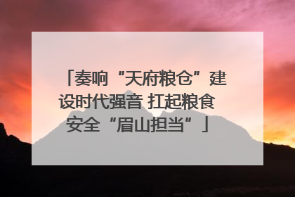 奏响“天府粮仓”建设时代强音 扛起粮食安全“眉山担当”