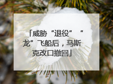 威胁“退役”“龙”飞船后，马斯克改口撤回