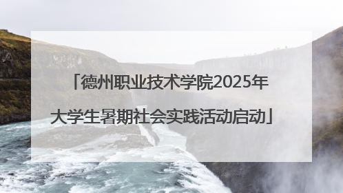 德州职业技术学院2025年大学生暑期社会实践活动启动