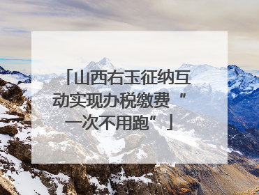 山西右玉征纳互动实现办税缴费“一次不用跑”