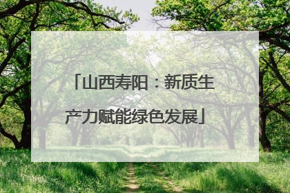 山西寿阳：新质生产力赋能绿色发展