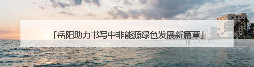 岳阳助力书写中非能源绿色发展新篇章