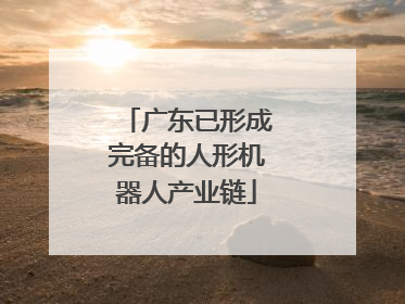 广东已形成完备的人形机器人产业链
