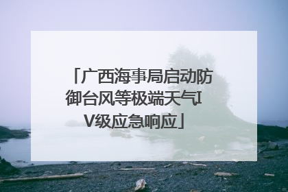 广西海事局启动防御台风等极端天气IV级应急响应
