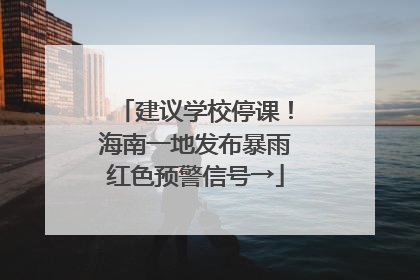 建议学校停课！海南一地发布暴雨红色预警信号→