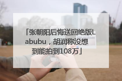 张朝阳后悔送回绝版Labubu，胡润称没想到能拍到108万