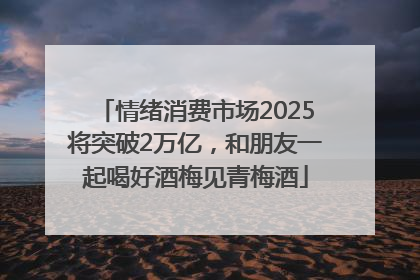 情绪消费市场2025将突破2万亿，和朋友一起喝好酒梅见青梅酒