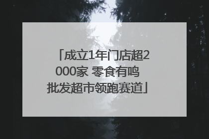 成立1年门店超2000家 零食有鸣批发超市领跑赛道