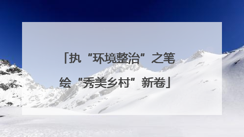 执“环境整治”之笔 绘“秀美乡村”新卷