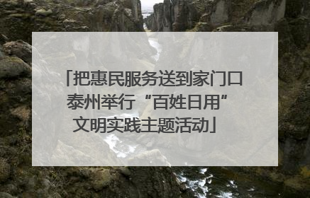 把惠民服务送到家门口 泰州举行“百姓日用”文明实践主题活动