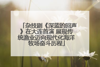 杂技剧《深蓝的回声》在大连首演 展现传统渔业迈向现代化海洋牧场奋斗历程