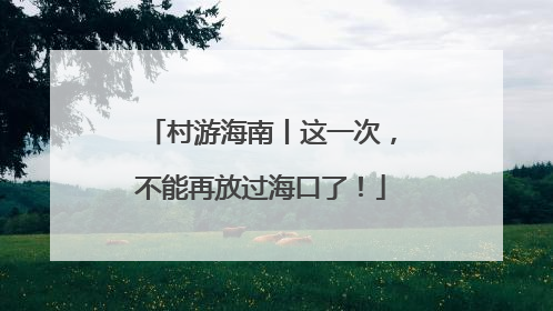 村游海南丨这一次，不能再放过海口了！