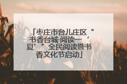枣庄市台儿庄区“书香台城·阅读一‘夏’”全民阅读暨书香文化节启动