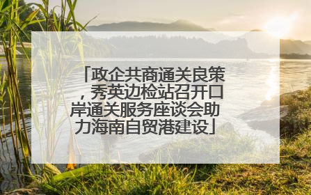 政企共商通关良策，秀英边检站召开口岸通关服务座谈会助力海南自贸港建设