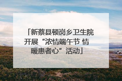 新蔡县顿岗乡卫生院开展“浓情端午节 情暖患者心”活动