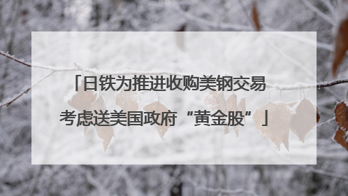 日铁为推进收购美钢交易 考虑送美国政府“黄金股”
