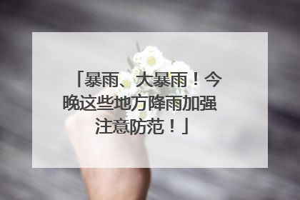 暴雨、大暴雨！今晚这些地方降雨加强 注意防范！