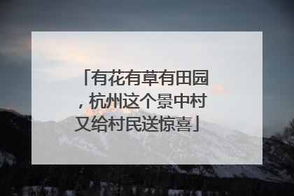 有花有草有田园，杭州这个景中村又给村民送惊喜