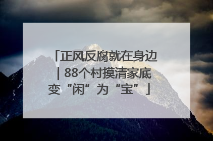 正风反腐就在身边｜88个村摸清家底变“闲”为“宝”