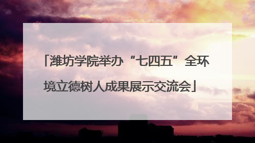 潍坊学院举办“七四五”全环境立德树人成果展示交流会