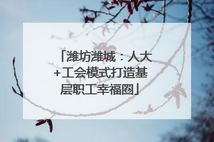 潍坊潍城：人大+工会模式打造基层职工幸福圈