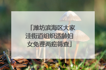 潍坊滨海区大家洼街道组织适龄妇女免费两癌筛查