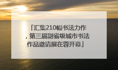 汇集210幅书法力作，第三届副省级城市书法作品邀请展在蓉开幕