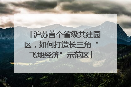 沪苏首个省级共建园区，如何打造长三角“飞地经济”示范区
