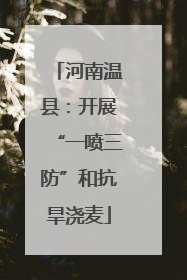 河南温县：开展“一喷三防”和抗旱浇麦