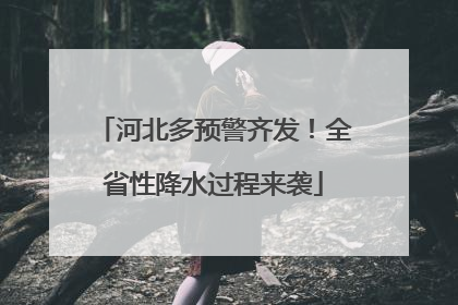 河北多预警齐发！全省性降水过程来袭