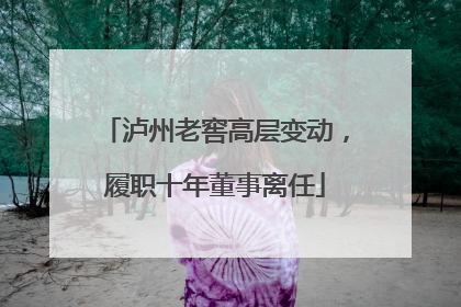 泸州老窖高层变动，履职十年董事离任