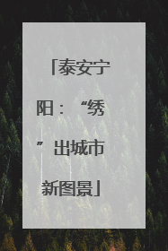 泰安宁阳：“绣”出城市新图景