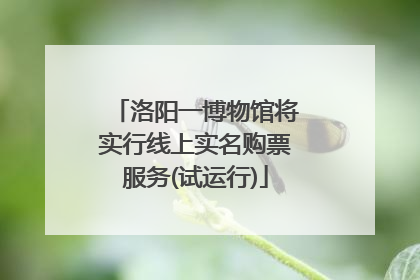 洛阳一博物馆将实行线上实名购票服务(试运行)