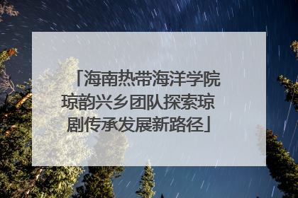 海南热带海洋学院琼韵兴乡团队探索琼剧传承发展新路径